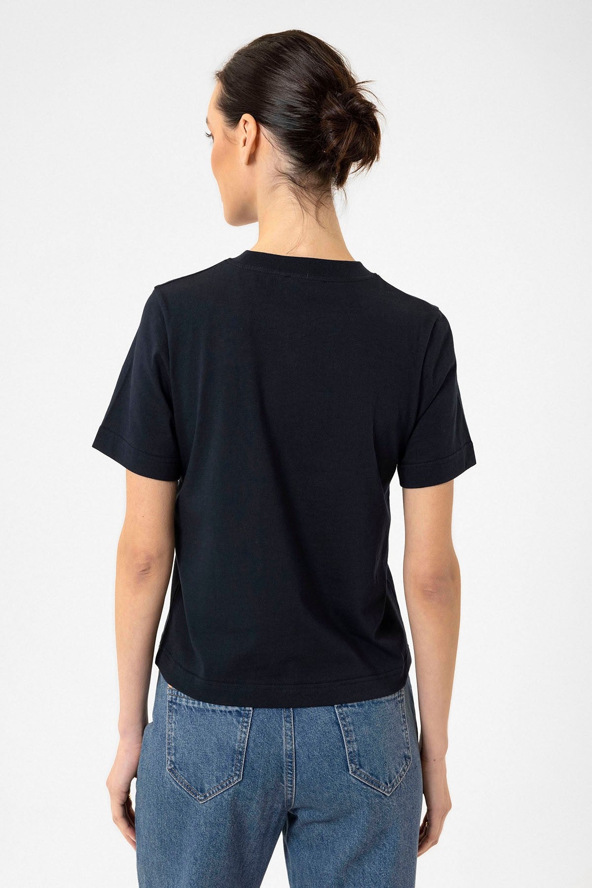 Antioch Kadın Bisiklet Yaka Basic T-Shirt