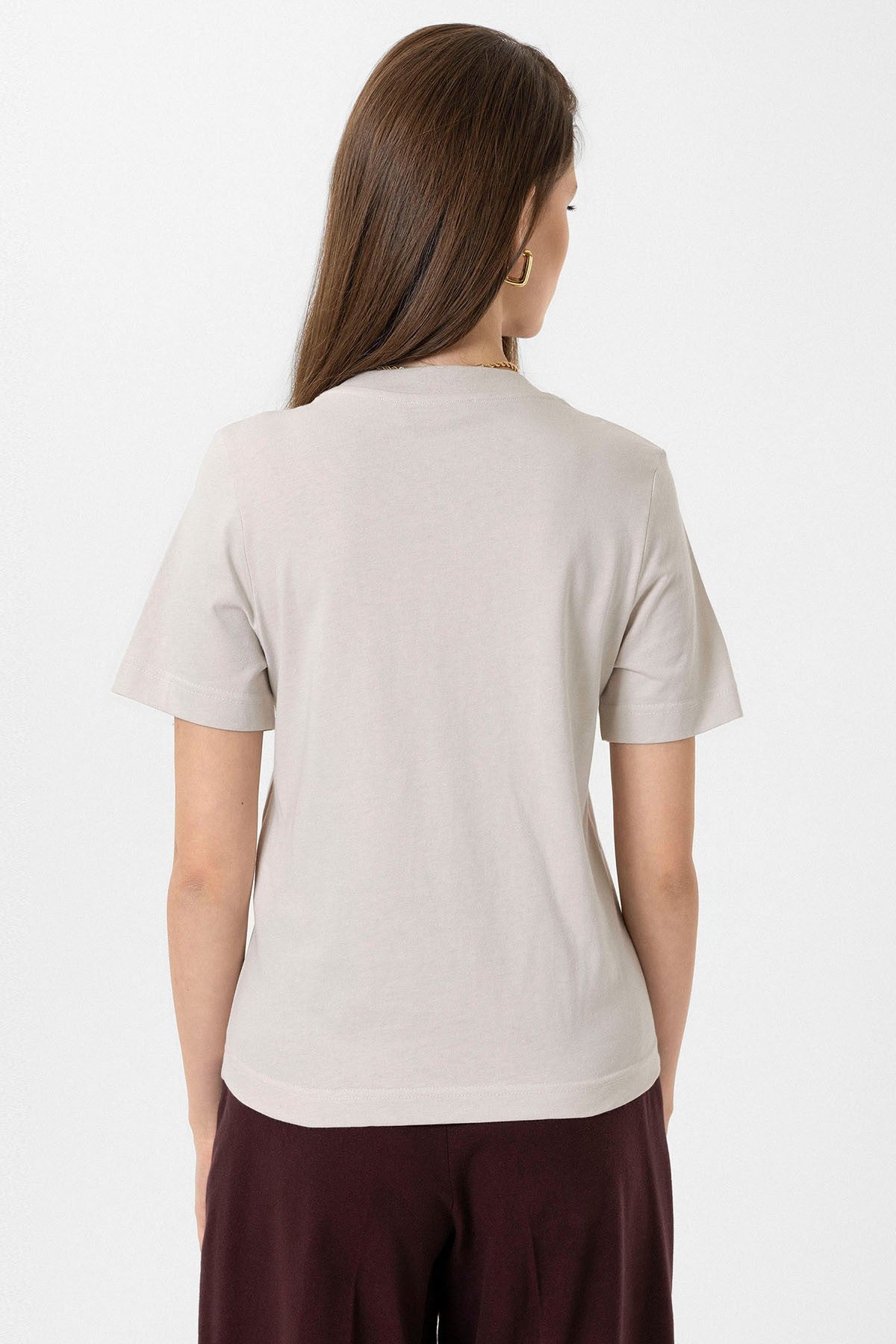 Antioch Kadın Bisiklet Yaka Basic T-Shirt