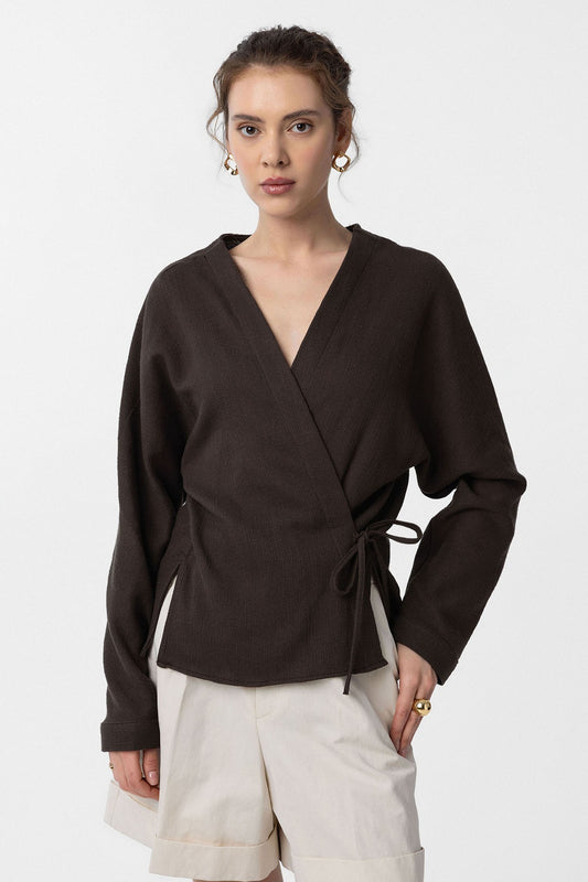 Antioch Bağlamalı Kimono Kadın Gömlek