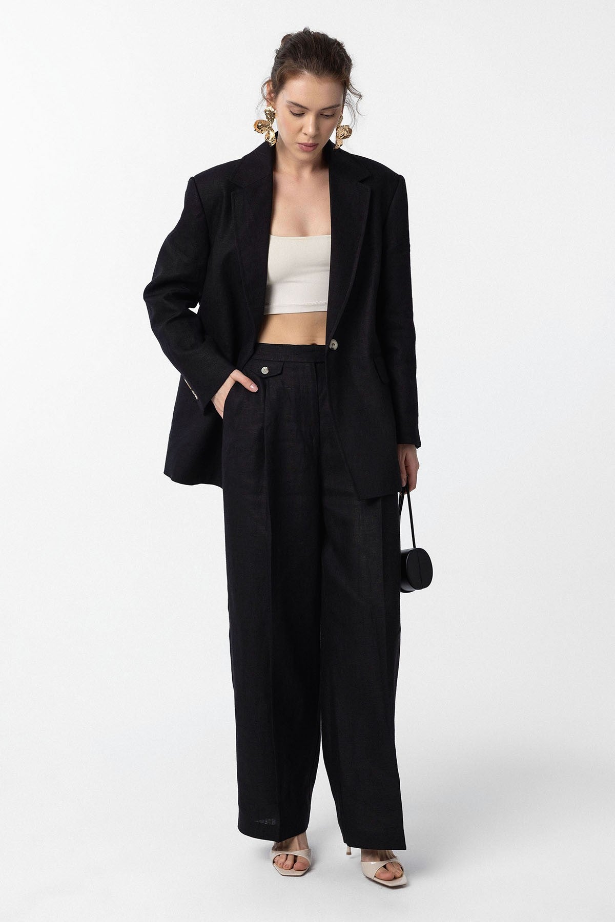 Antioch 100% Keten Kadın Blazer Ceket