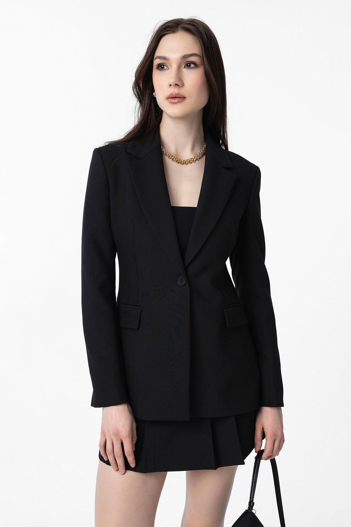 Antioch Siyah Vücuda Oturan Kadın Blazer Ceket