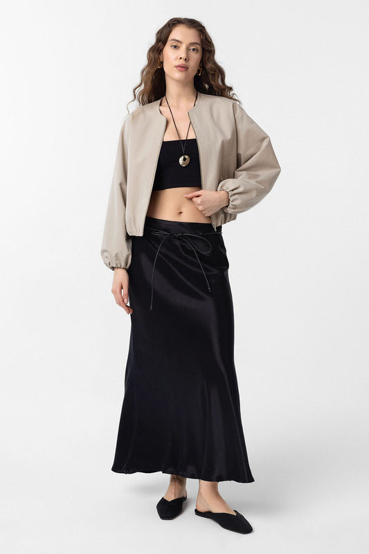 Crop Kadın Bomber Mont