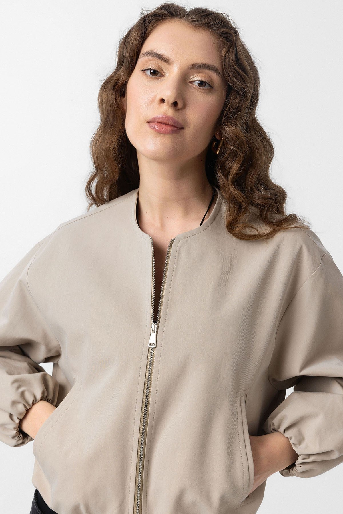 Crop Kadın Bomber Mont