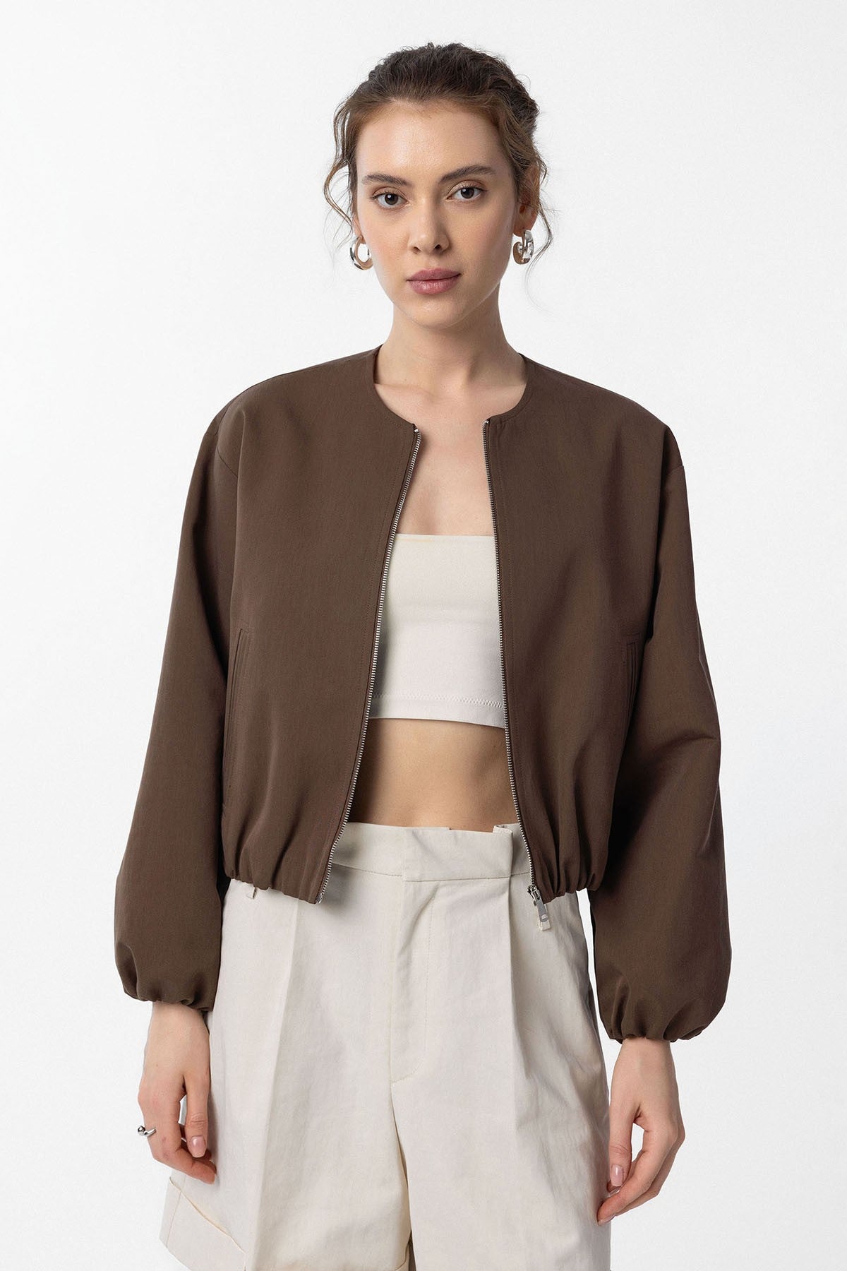Antioch Crop Kadın Bomber Mont