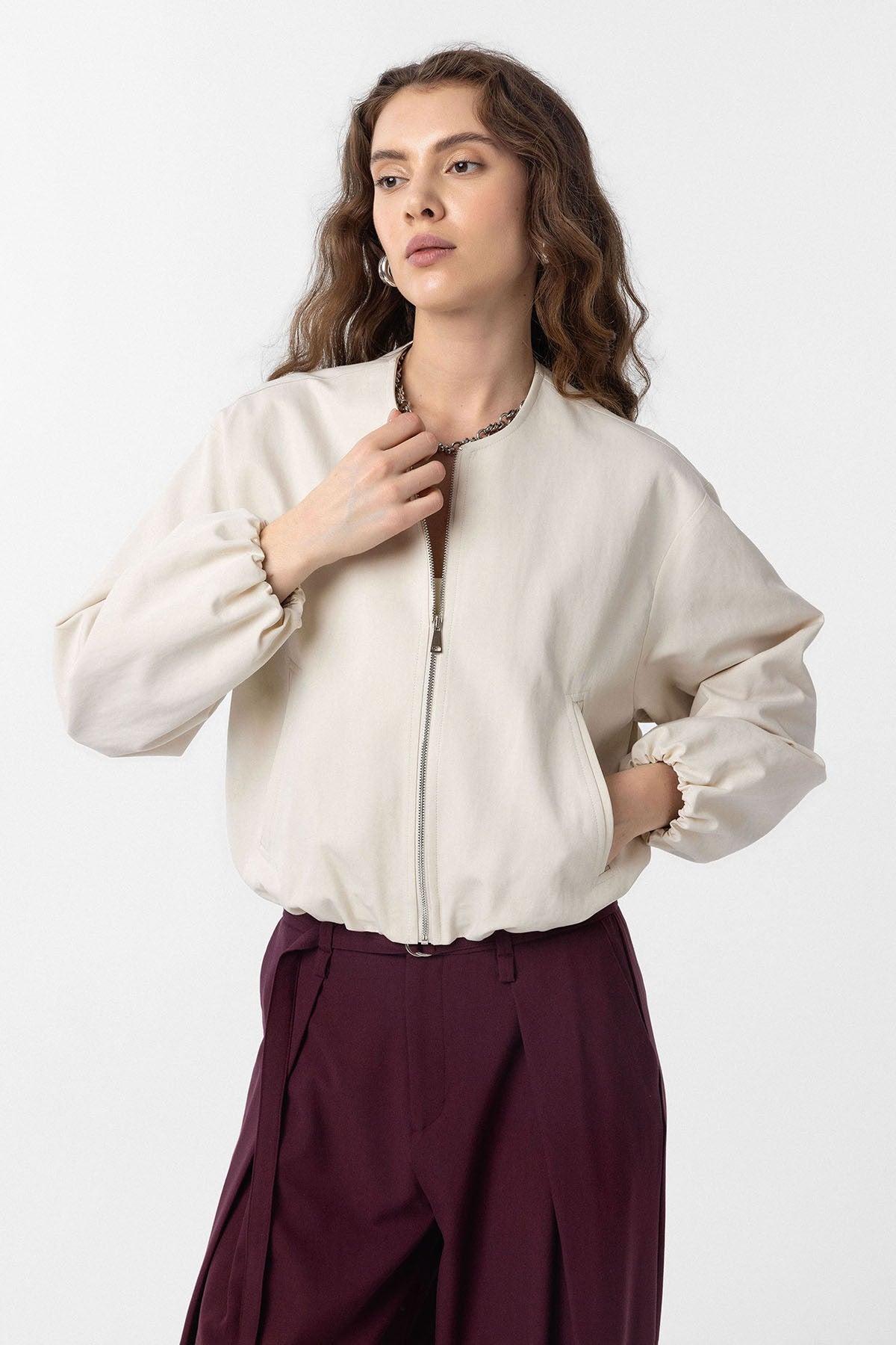 Antioch Crop Kadın Bomber Mont