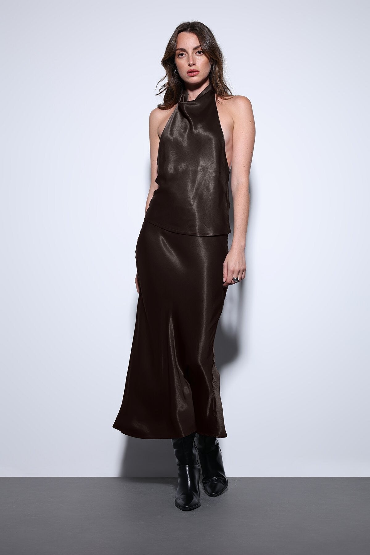Antioch Saten Halter Kadın Top