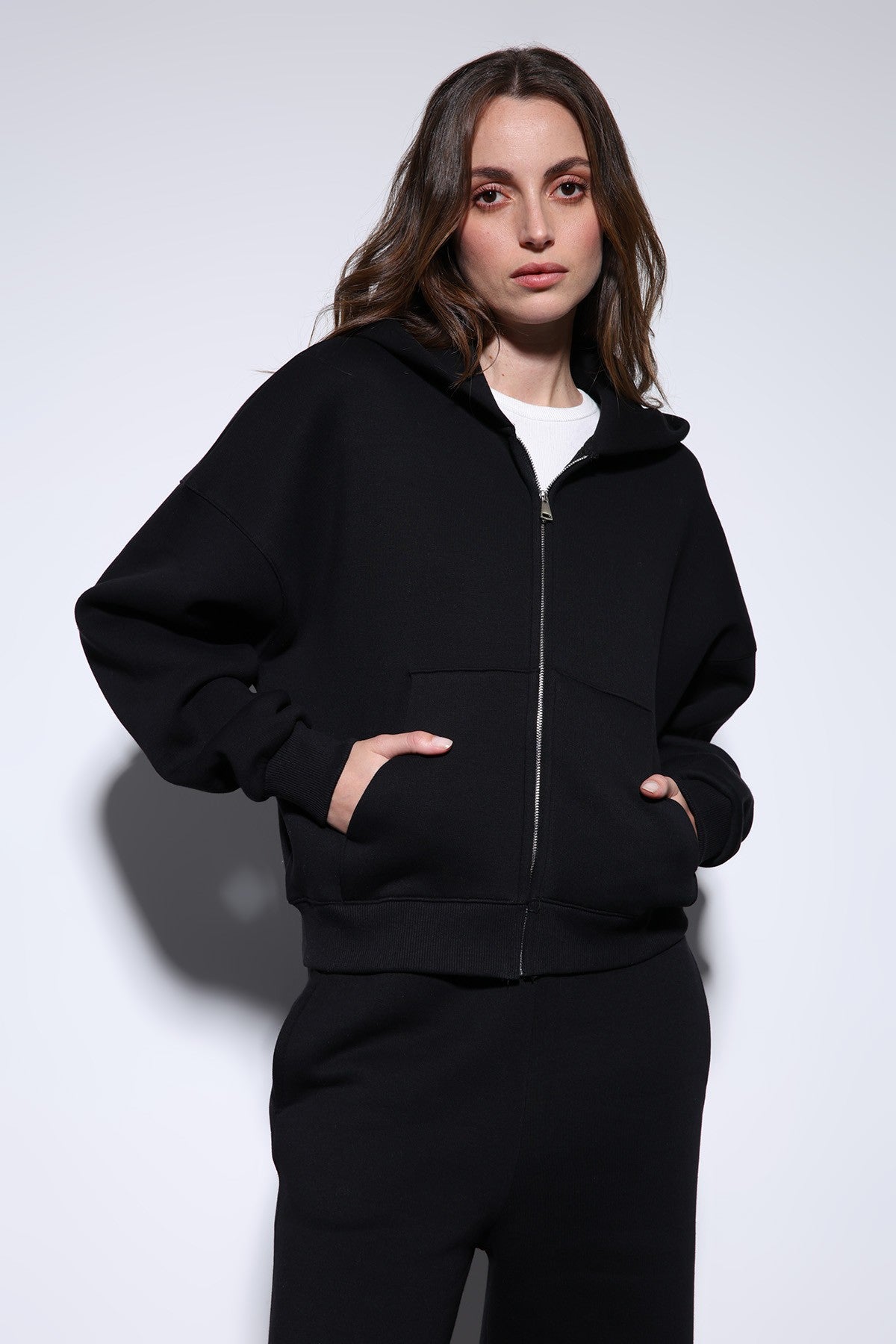 Antioch Fermuarlı Kapüşonlu Kadın Sweatshirt