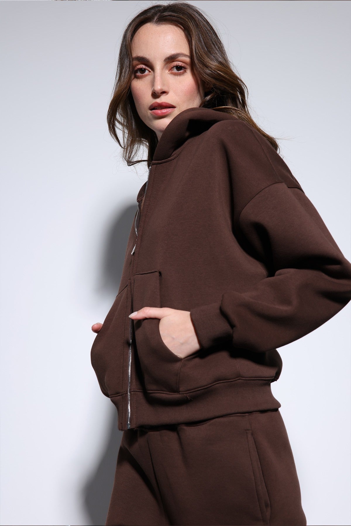 Antioch Fermuarlı Kapüşonlu Kadın Sweatshirt