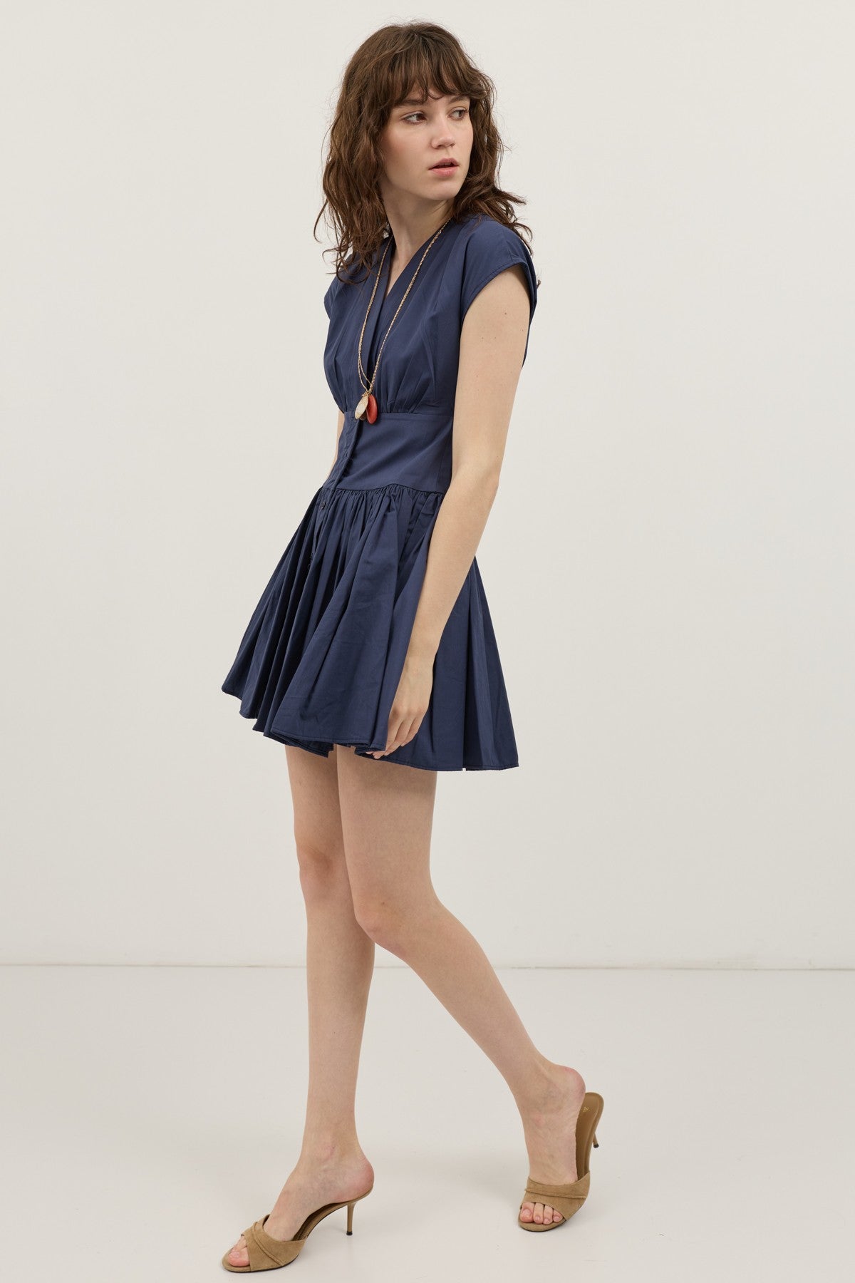 Antioch Sarı Mini Poplin Kadın Elbise