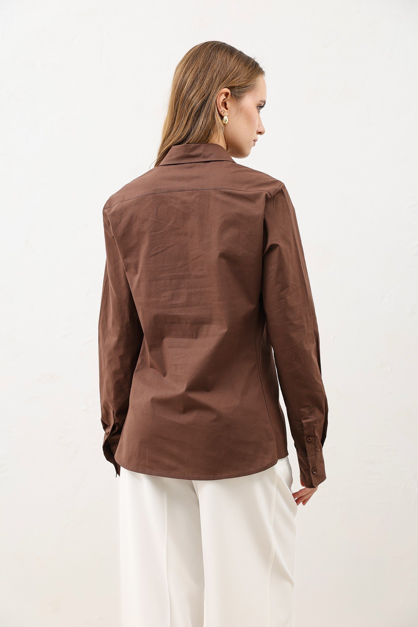 Basic Slim Fit Kadın Gömlek