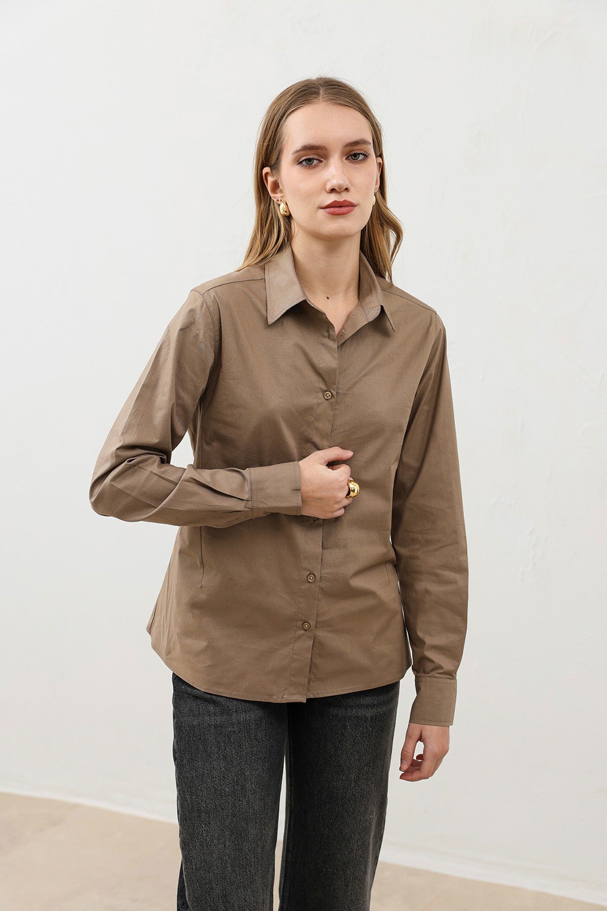 Antioch Basic Slim Fit Kadın Gömlek
