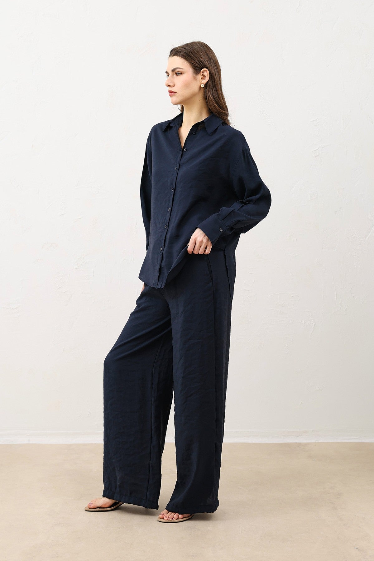 Antioch Dökümlü Oversize Kadın Gömlek