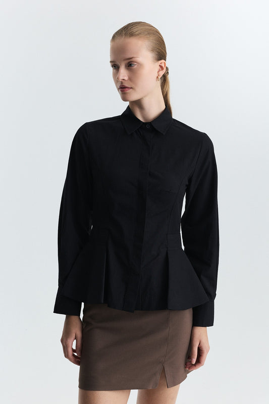 Peplum Poplin Gömlek