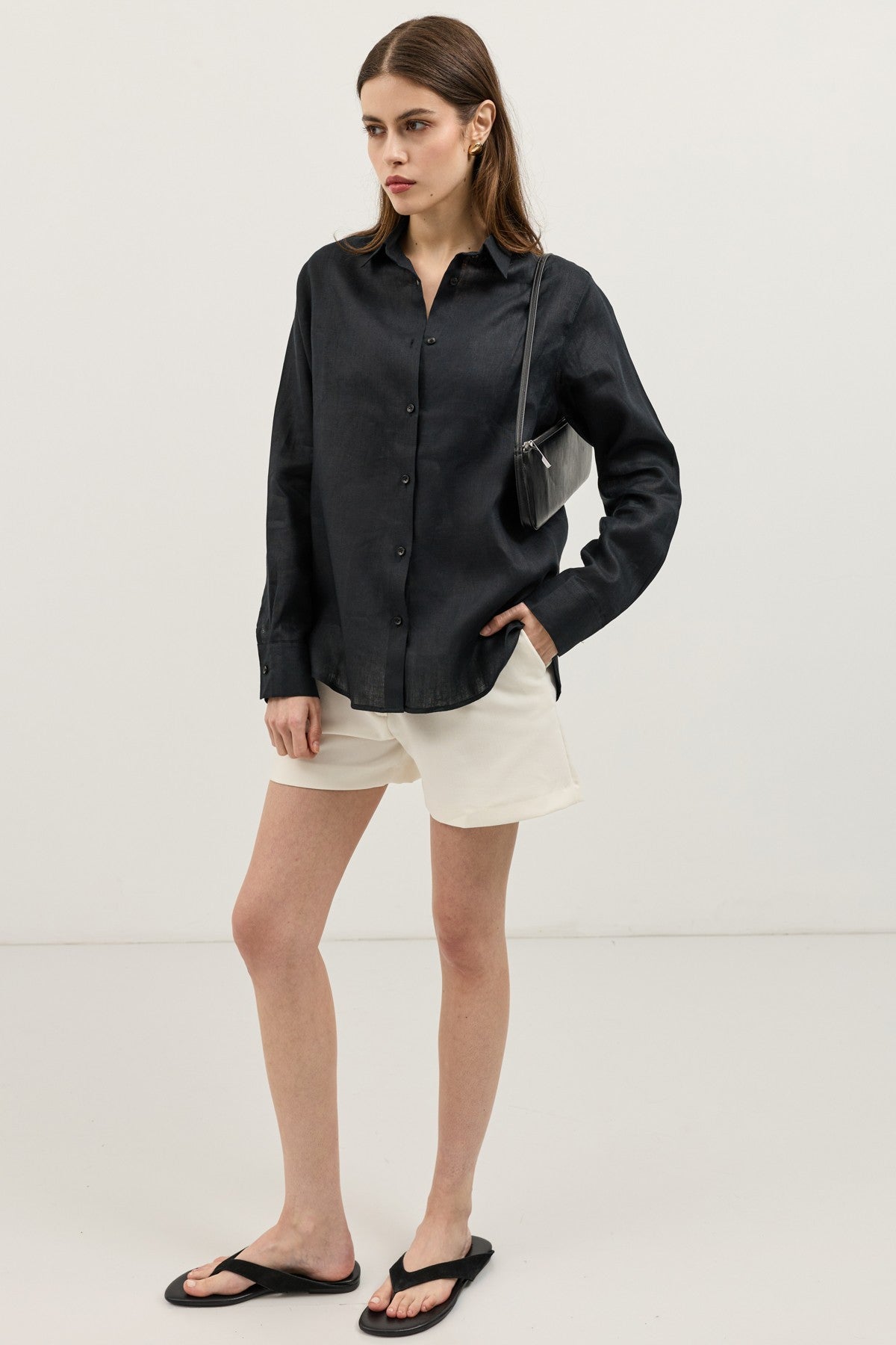 100% Keten Kadın Gömlek