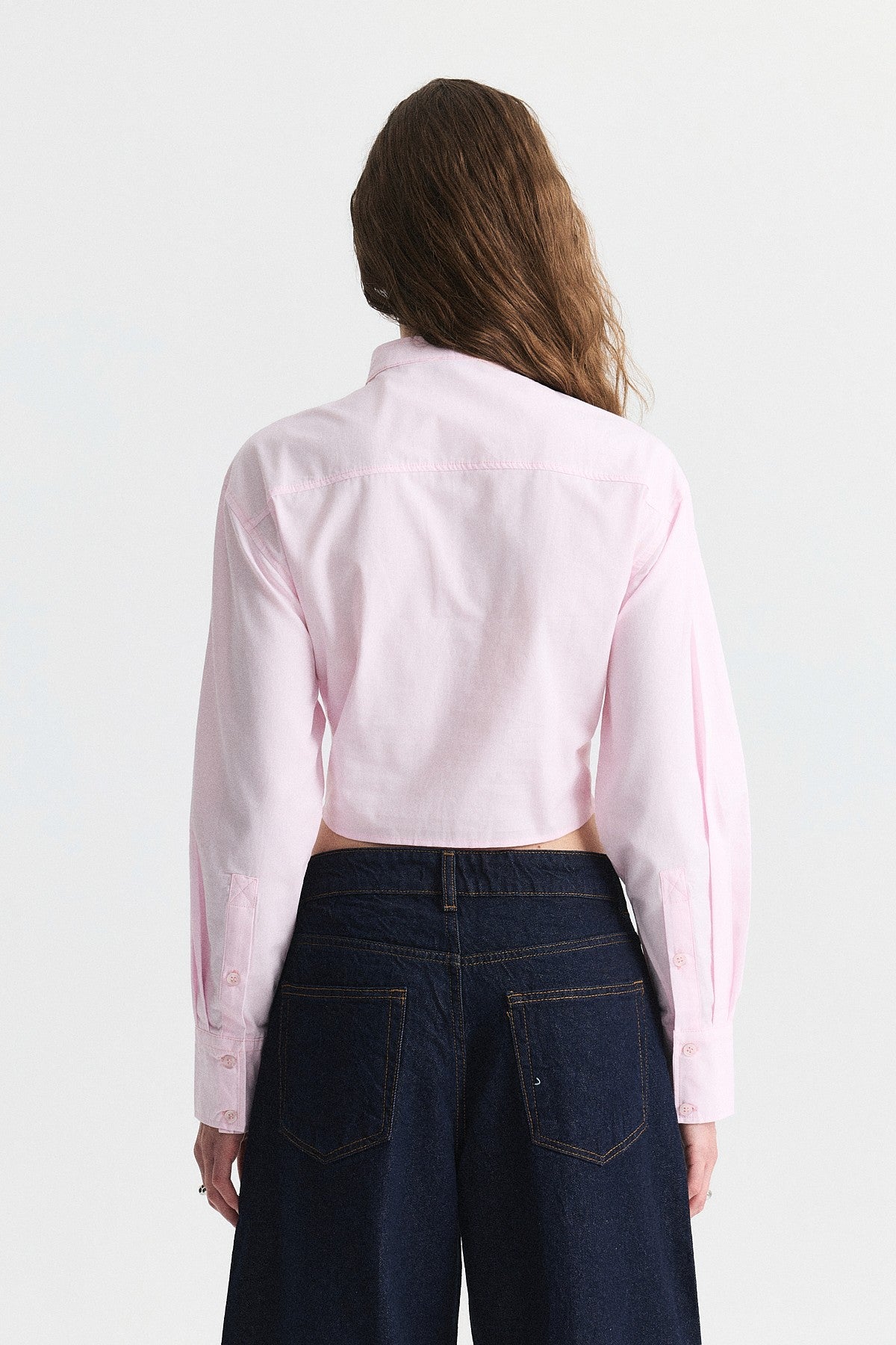 Bağcıklı Korse Detaylı Poplin Gömlek
