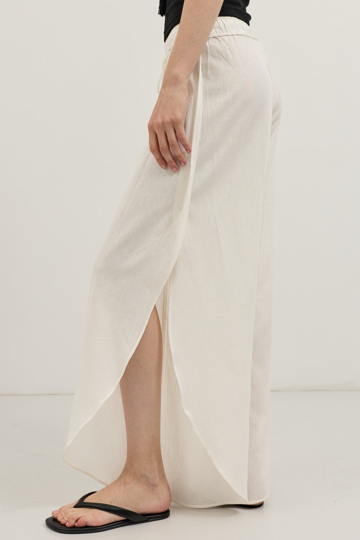 Antioch Keten Karışımlı Yırtmaçlı Kadın Pantolon
