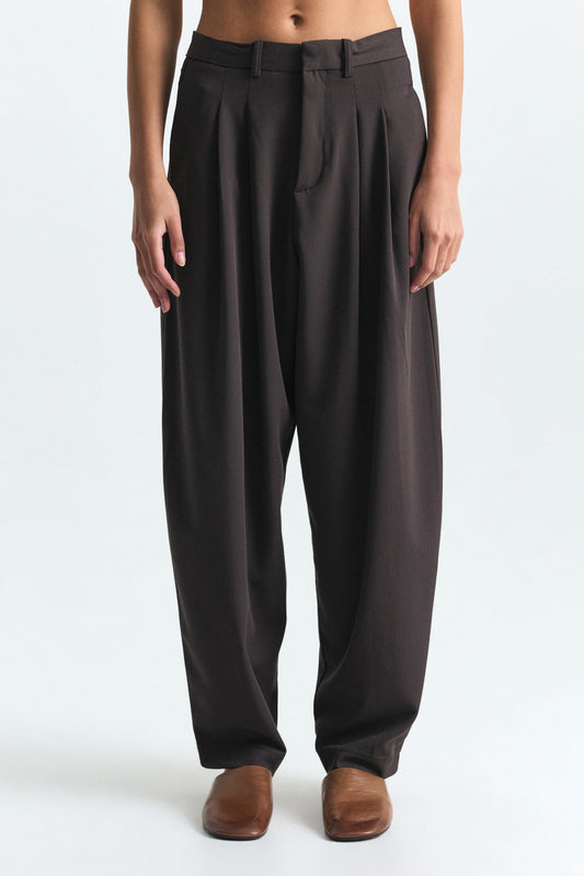 Çift Pileli Barrel Fit Pantolon