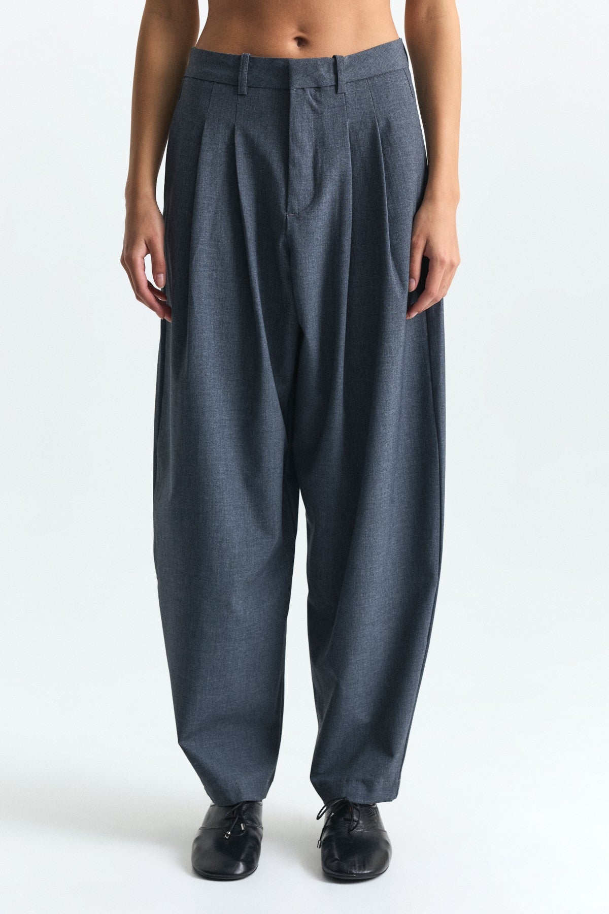 Çift Pileli Barrel Fit Pantolon