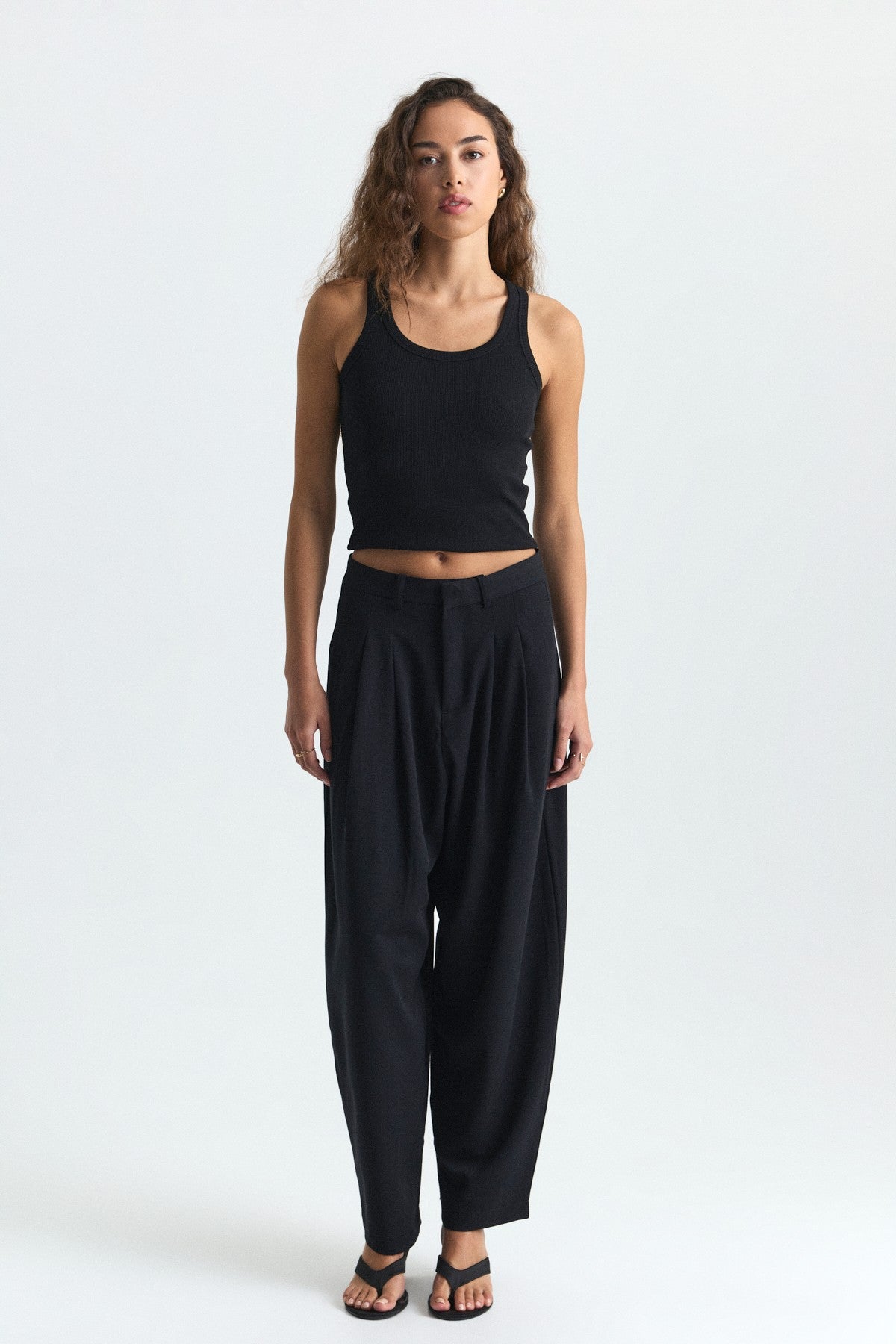 Çift Pileli Barrel Fit Pantolon