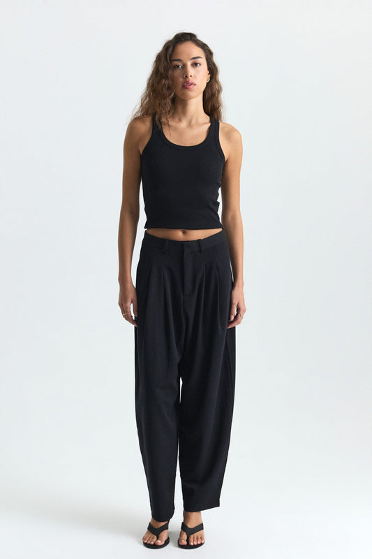 Çift Pileli Barrel Fit Pantolon