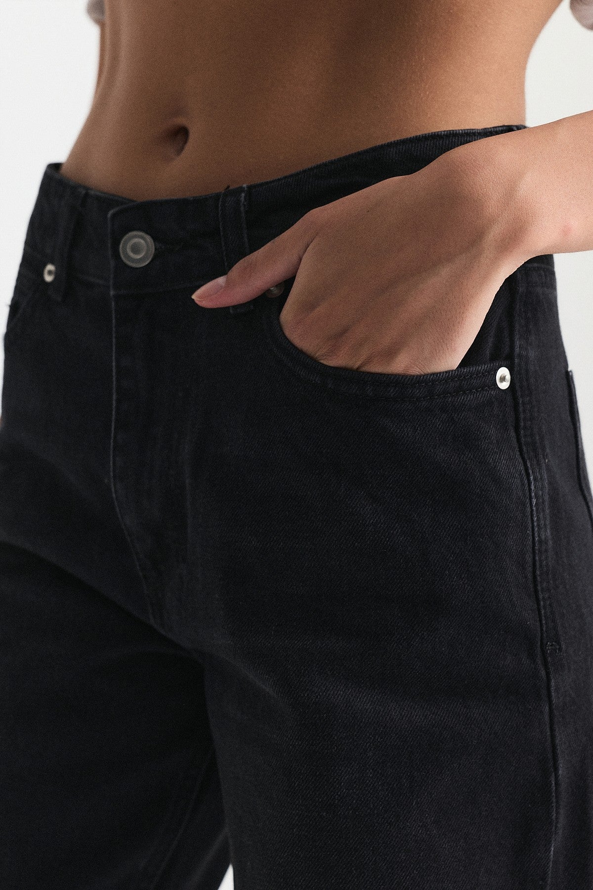 Yüksek Bel Straight Fit Jean