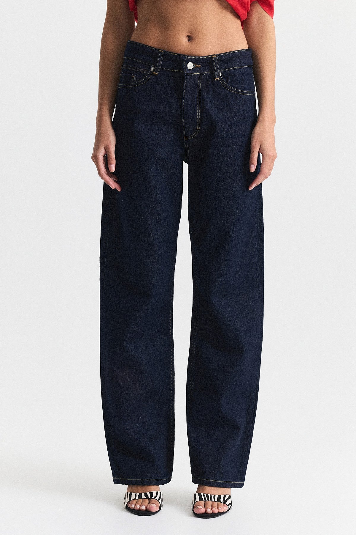 Yüksek Bel Straight Fit Jean