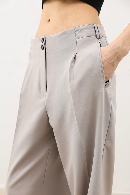 Antioch Pens Detaylı Geniş Paça Kadın Pantolon