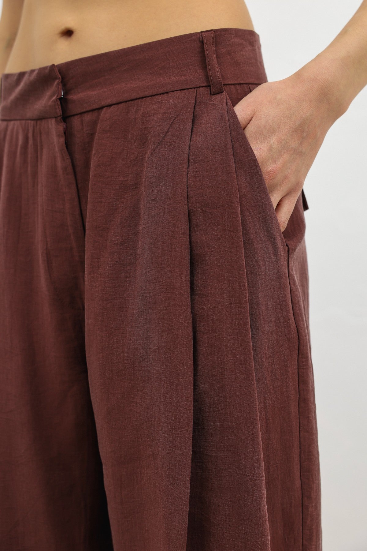 Lyocell Karışımlı Geniş Paça Kadın Pantolon