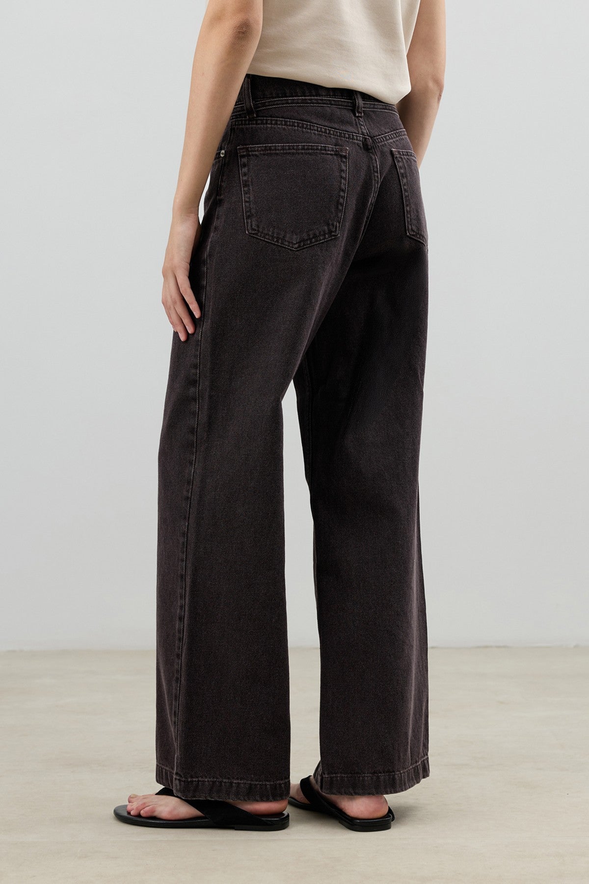 Antioch Bağlamalı Geniş Paça Kadın Kot Pantolon