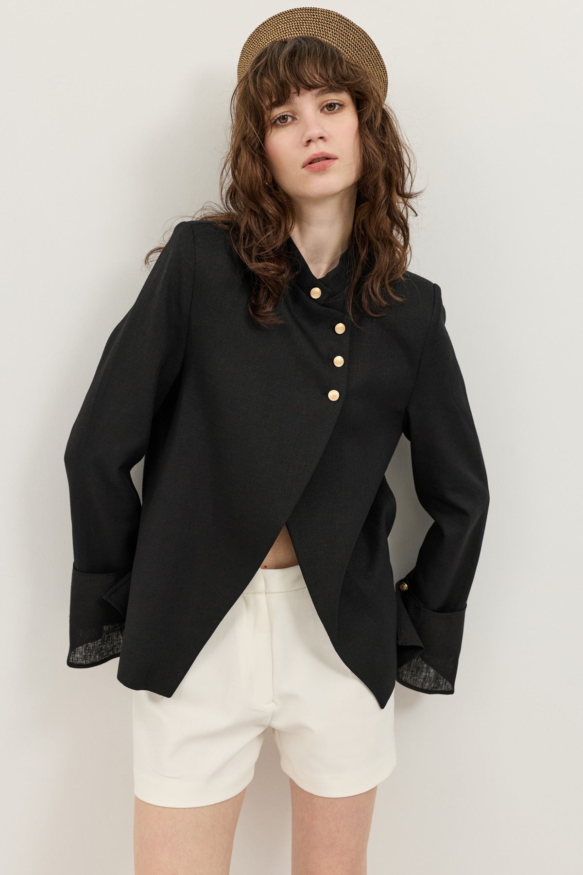 Keten Karışımlı Kadın Blazer Ceket
