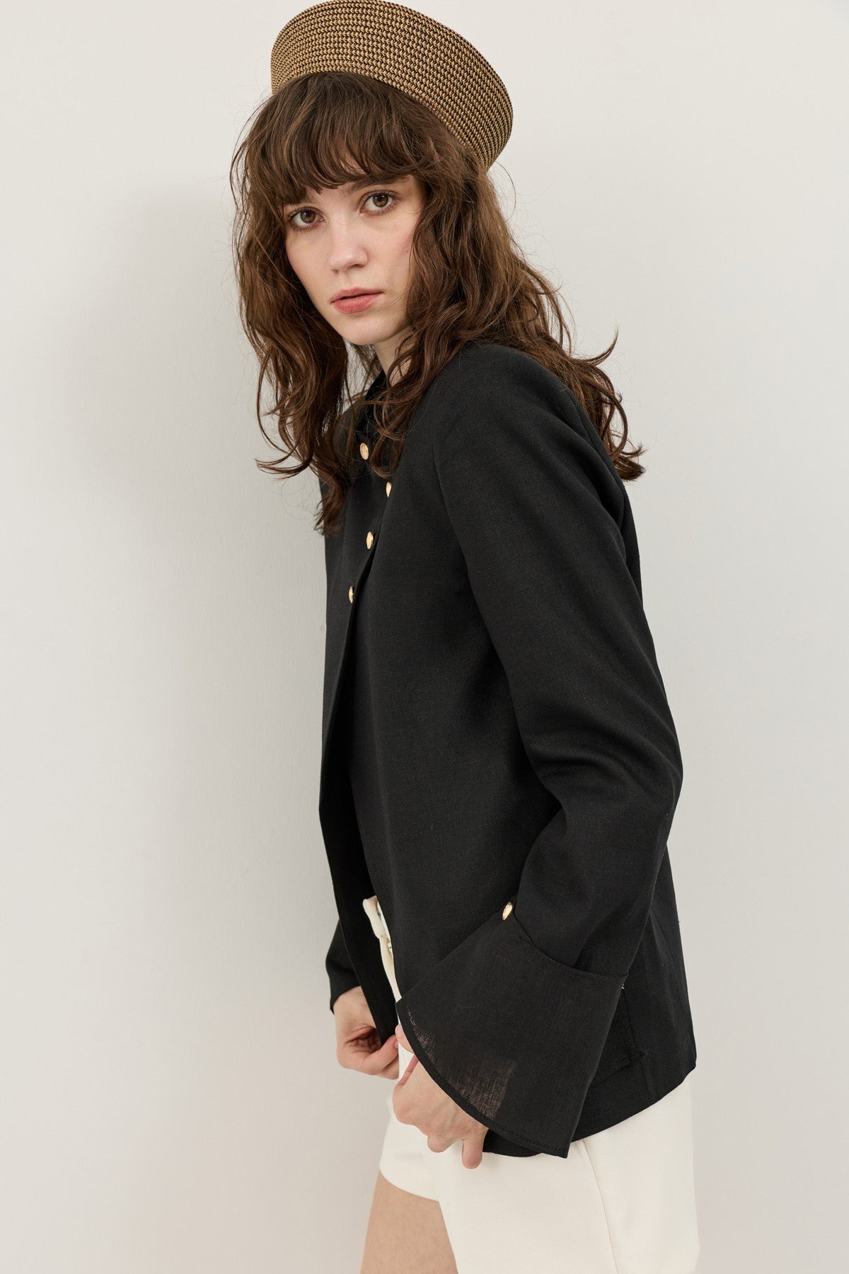 Keten Karışımlı Kadın Blazer Ceket
