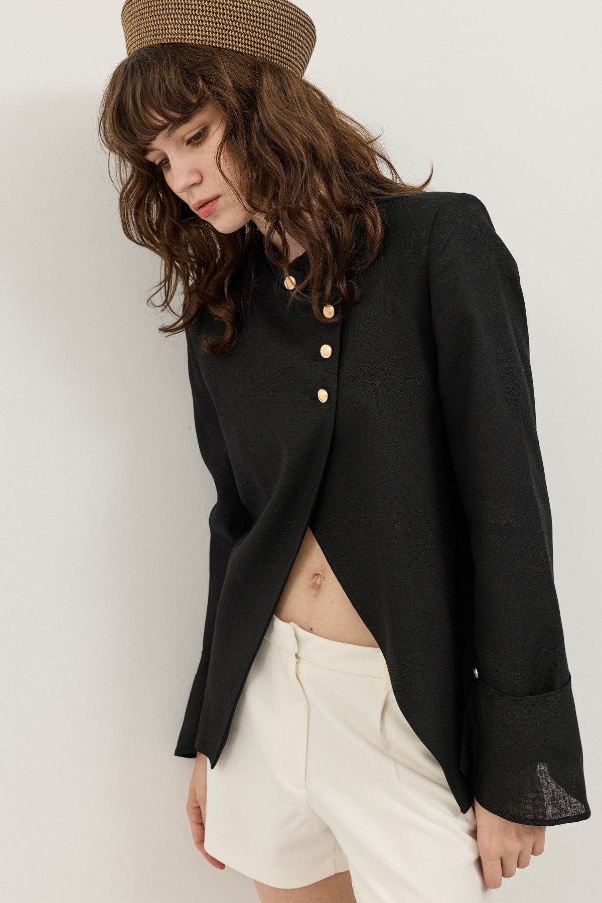 Keten Karışımlı Kadın Blazer Ceket