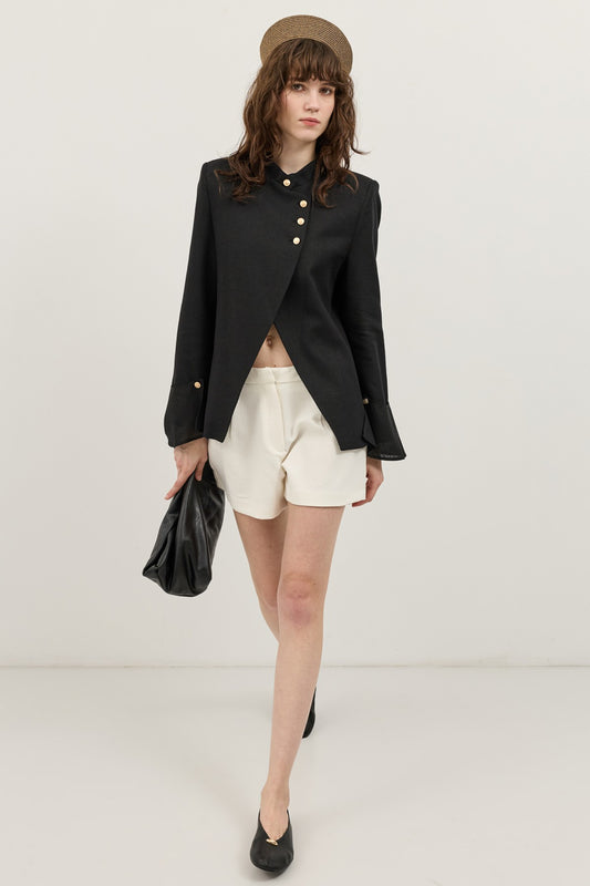 Keten Karışımlı Kadın Blazer Ceket