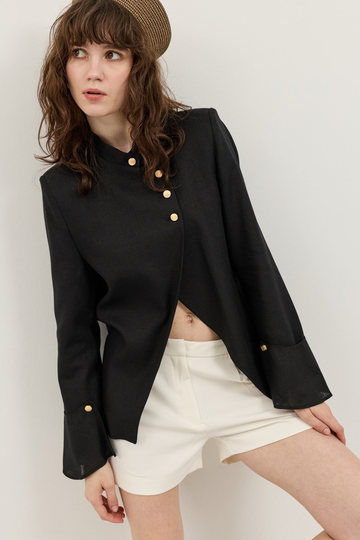 Keten Karışımlı Kadın Blazer Ceket