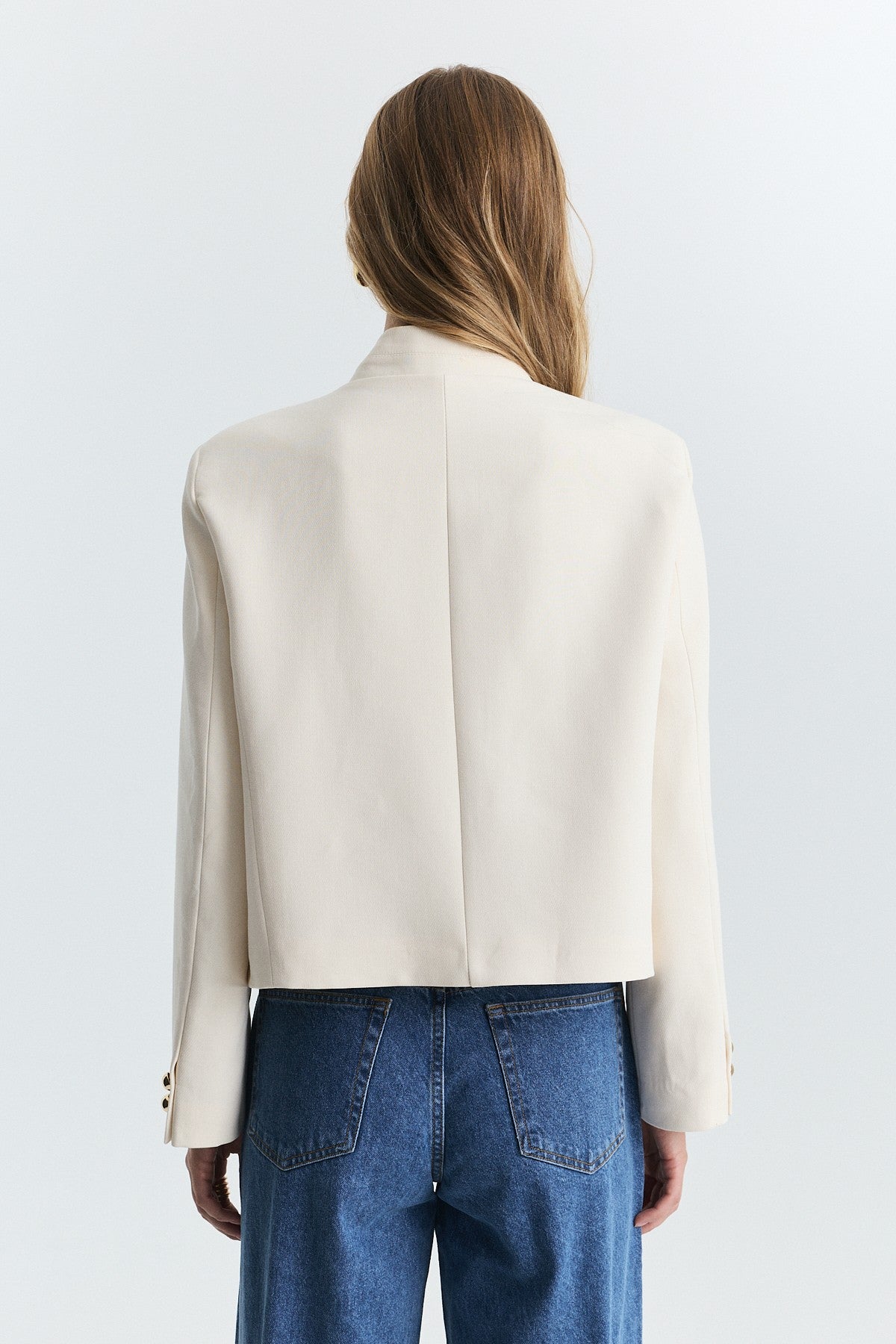 Dik Yaka Tek Düğme Blazer Ceket