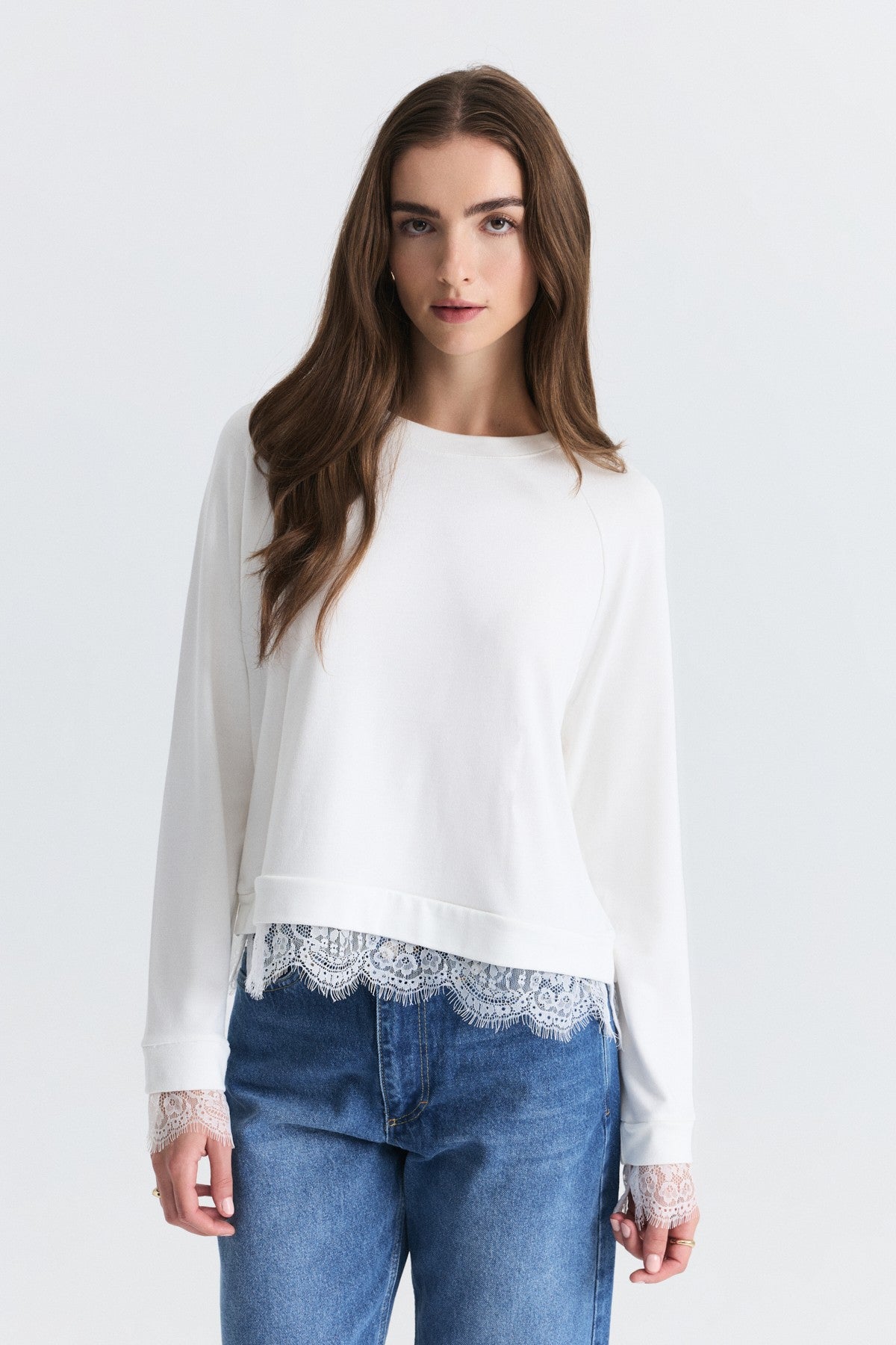 Dantel Detaylı Triko Kazak
