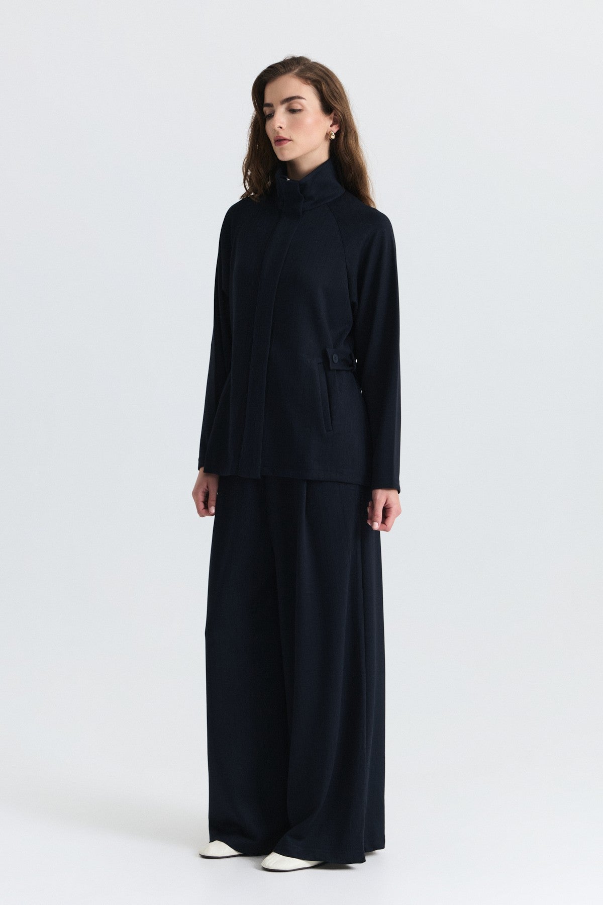 Yumuşak Dokulu Kemerli Ceket Pantolon Takım