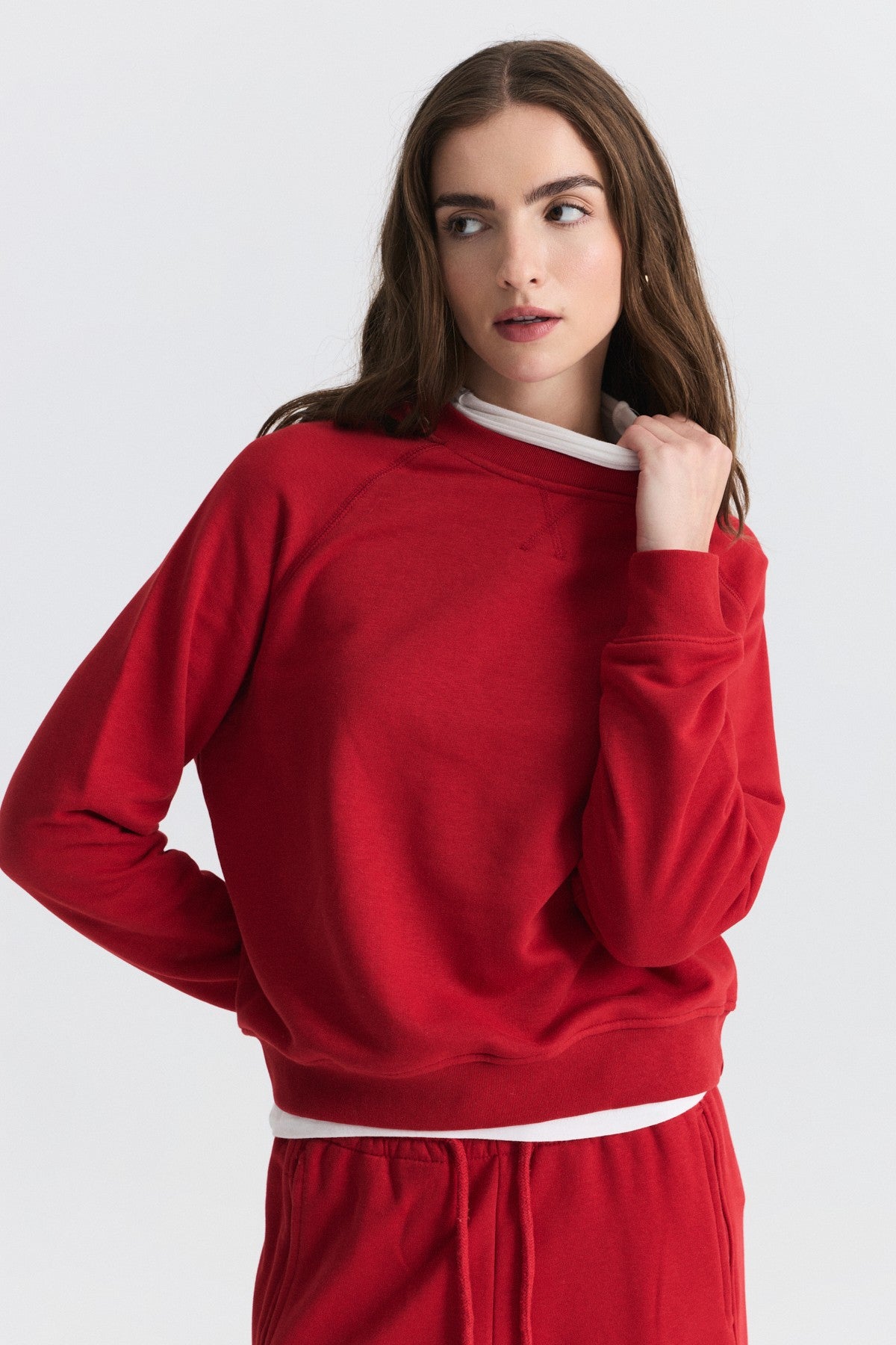 Bisiklet Yaka Sweatshirt ve Geniş Paça Pantolon Takım