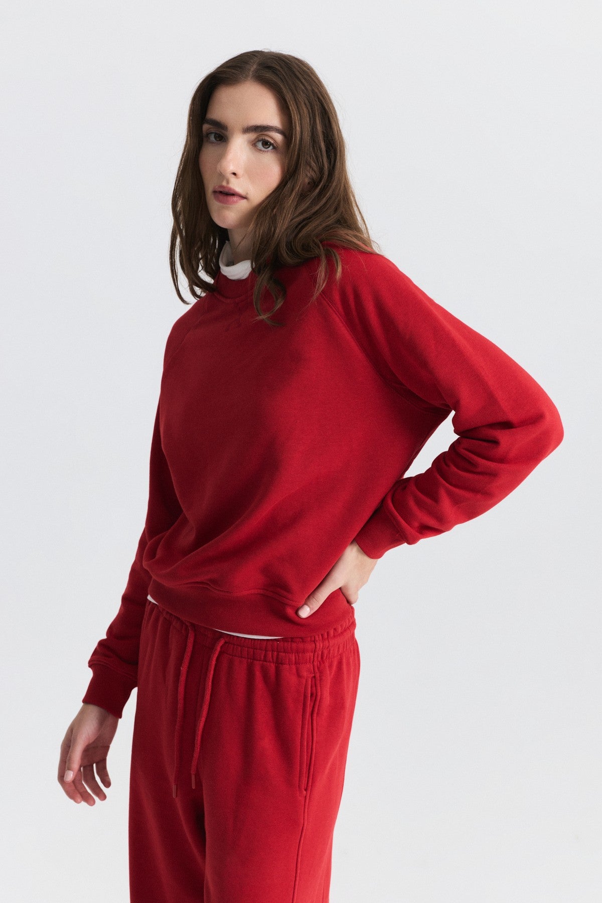 Bisiklet Yaka Sweatshirt ve Geniş Paça Pantolon Takım