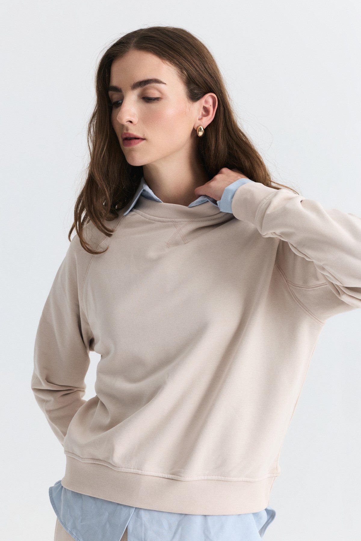Bisiklet Yaka Sweatshirt ve Geniş Paça Pantolon Takım