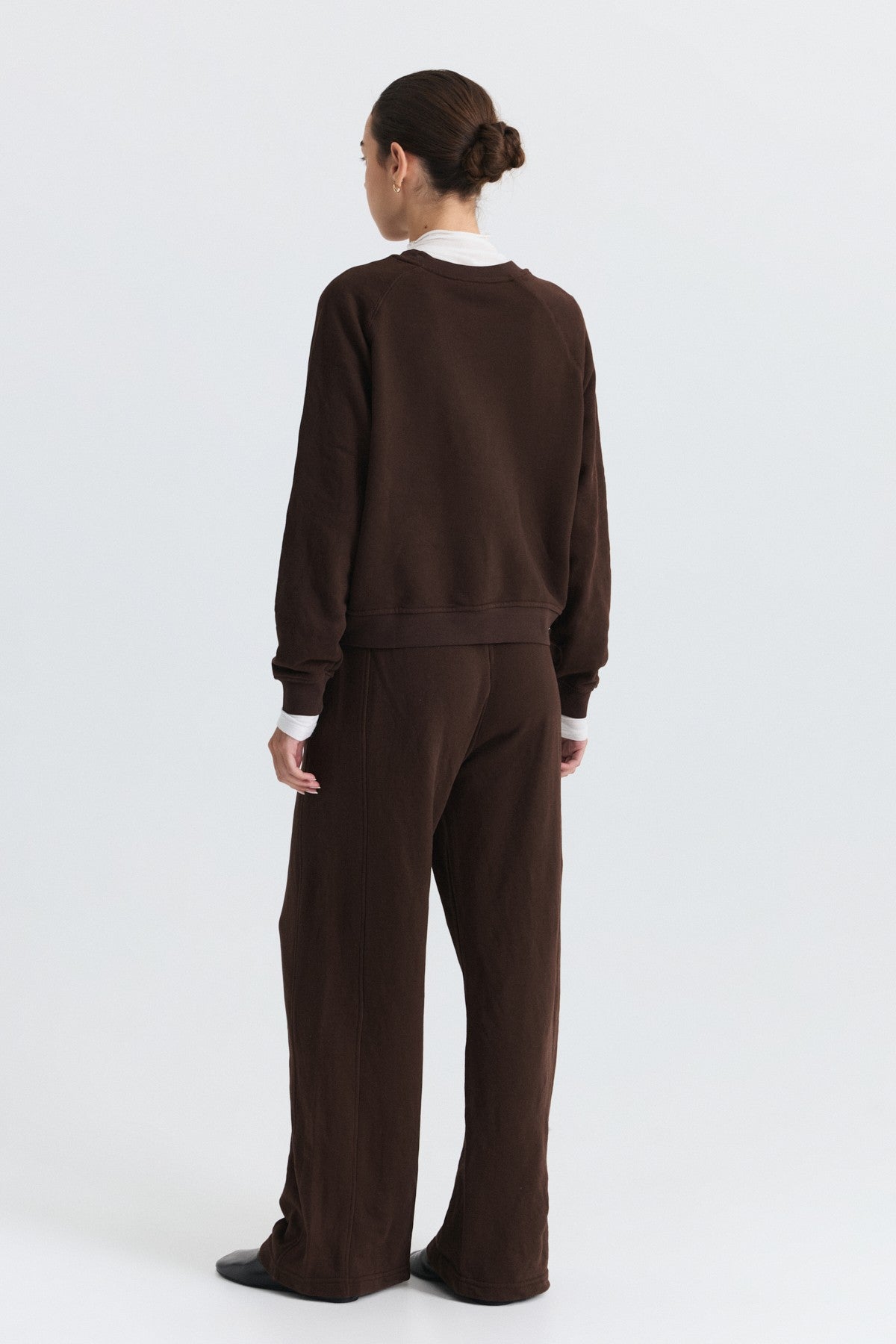 Bisiklet Yaka Sweatshirt ve Geniş Paça Pantolon Takım
