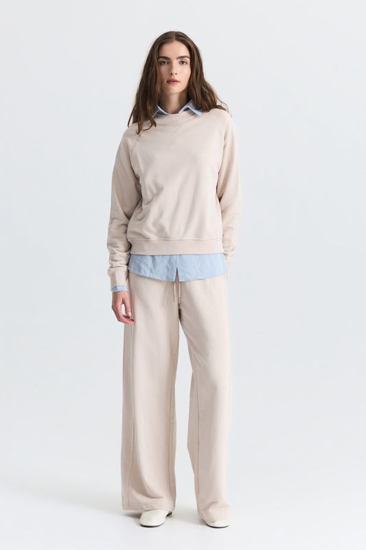 Bisiklet Yaka Sweatshirt ve Geniş Paça Pantolon Takım