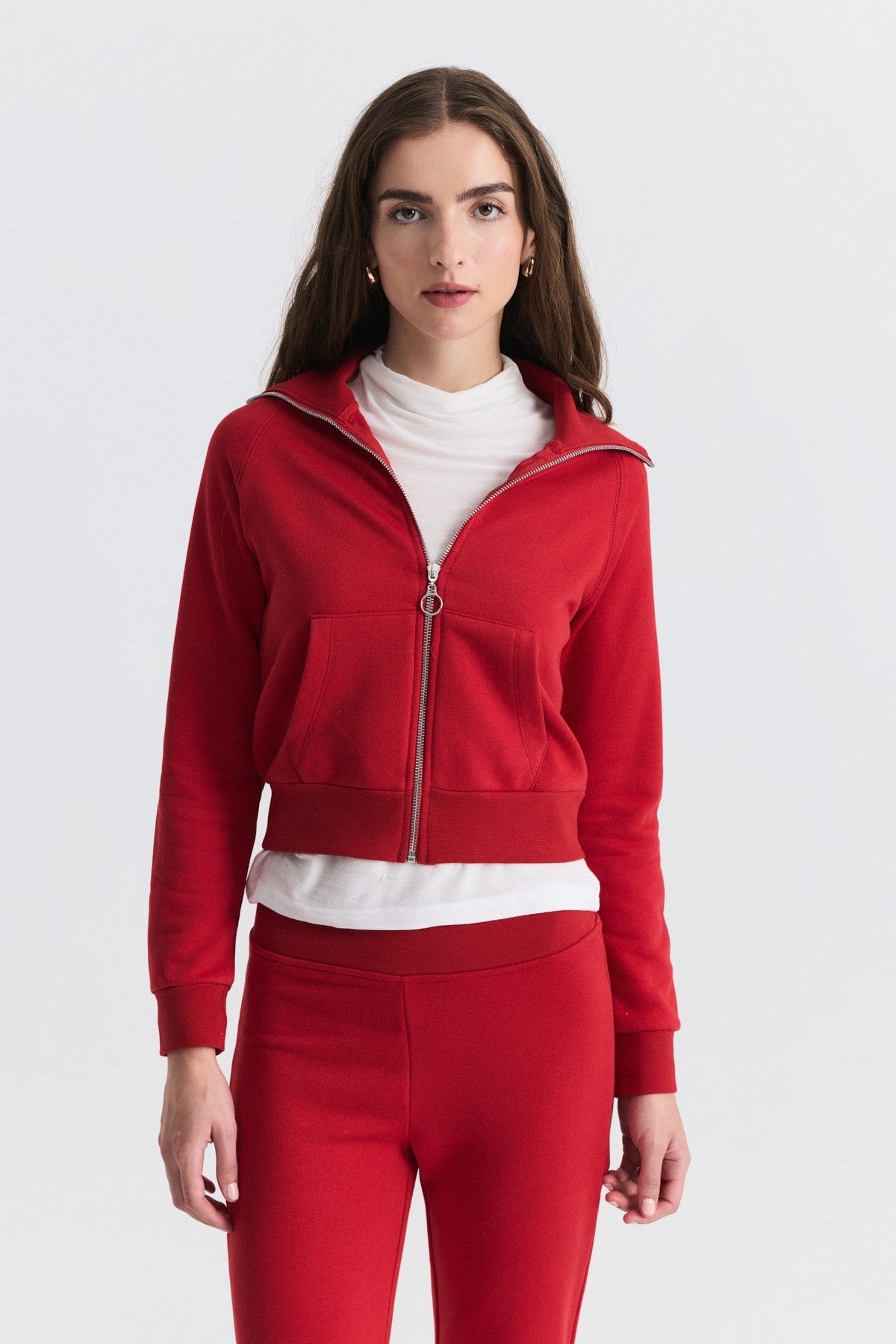 Fermuarlı Sweatshirt ve Çan Paça Eşofman Takım