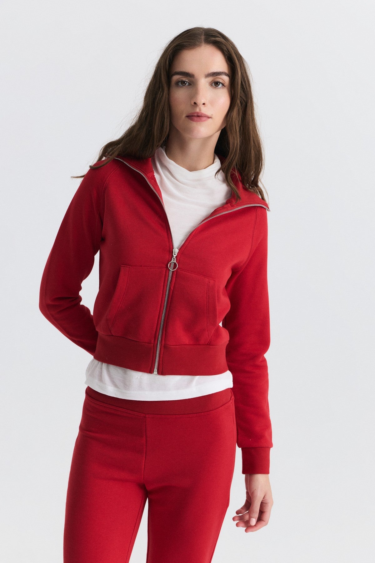 Fermuarlı Sweatshirt ve Çan Paça Eşofman Takım