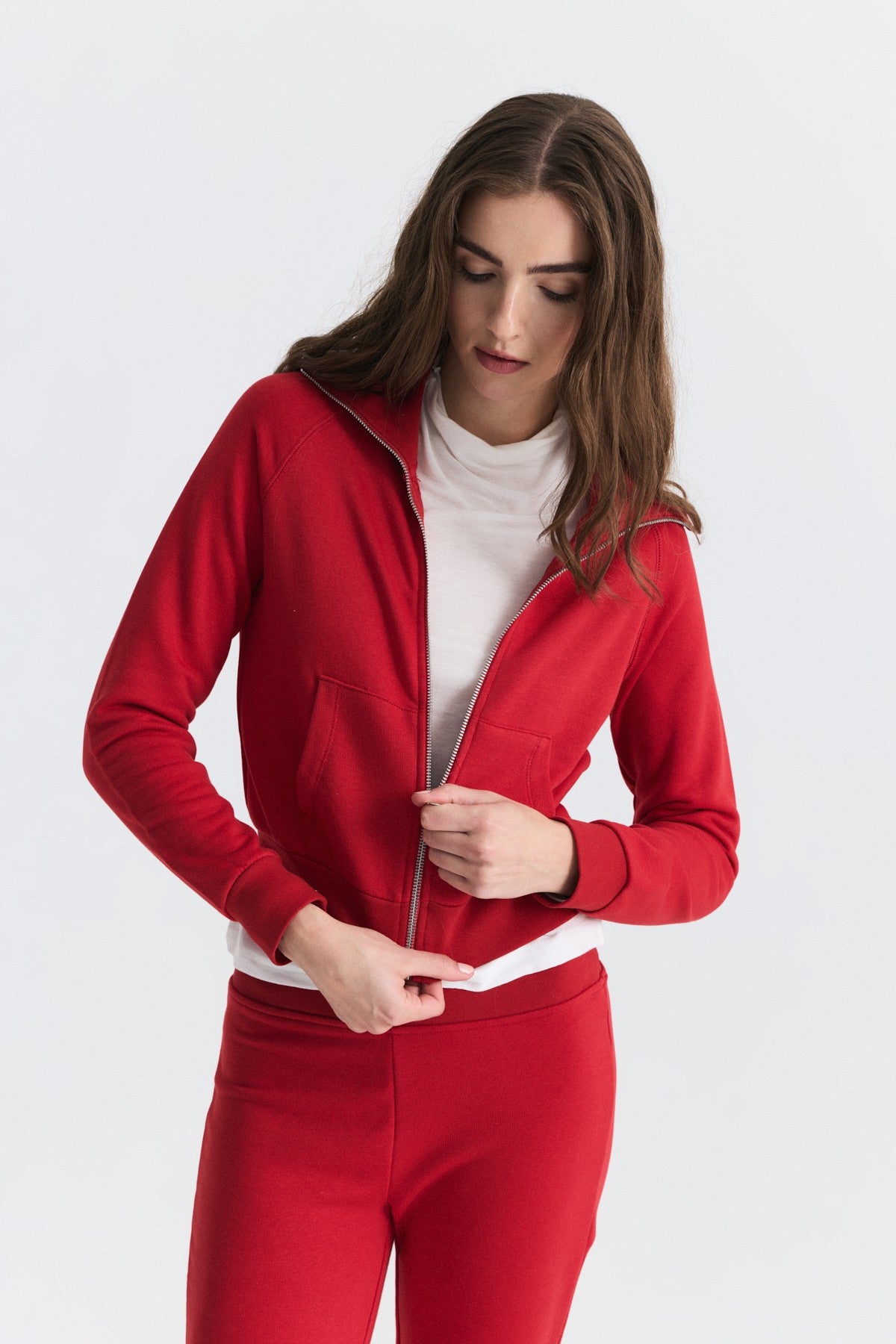 Fermuarlı Sweatshirt ve Çan Paça Eşofman Takım