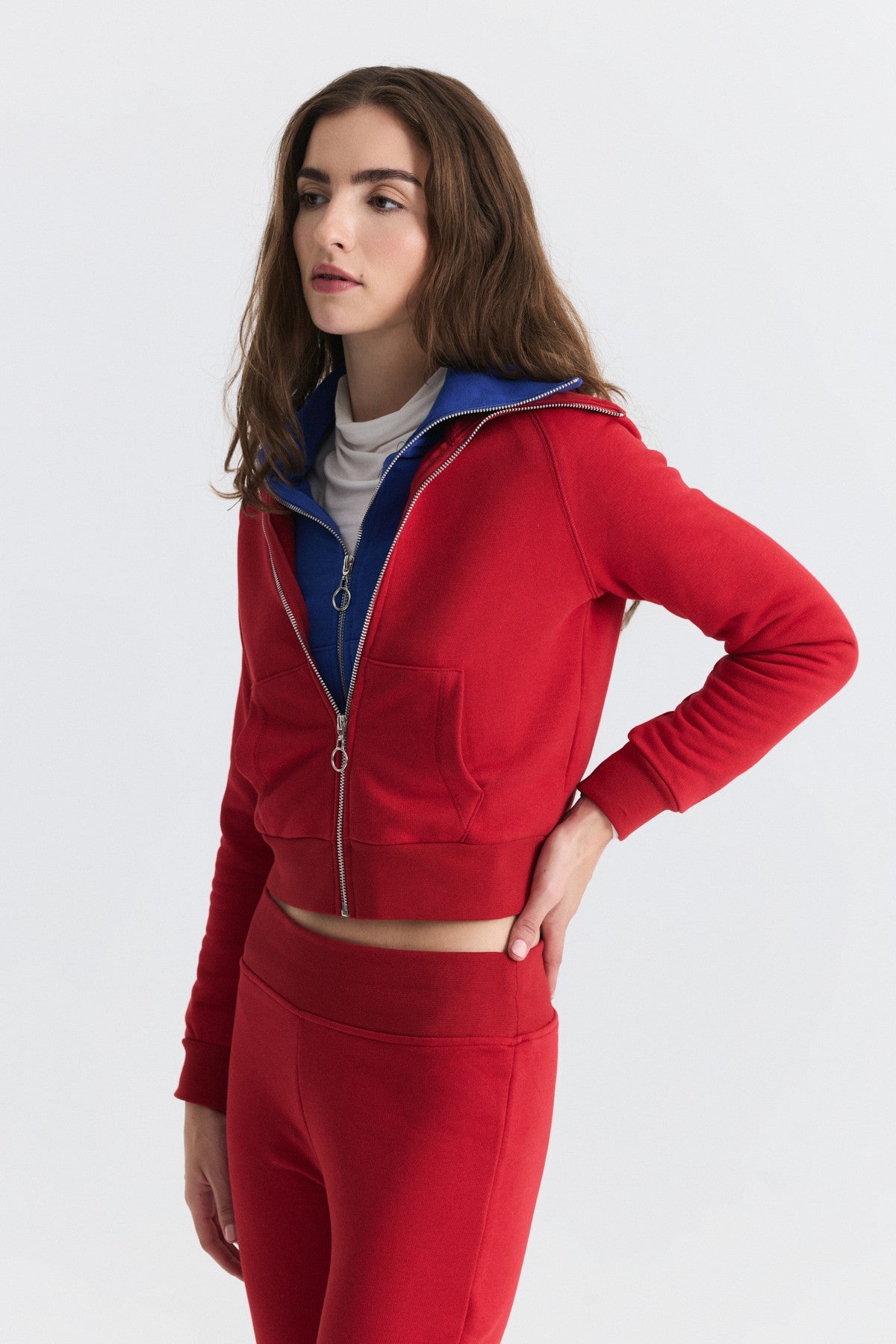 Fermuarlı Sweatshirt ve Çan Paça Eşofman Takım