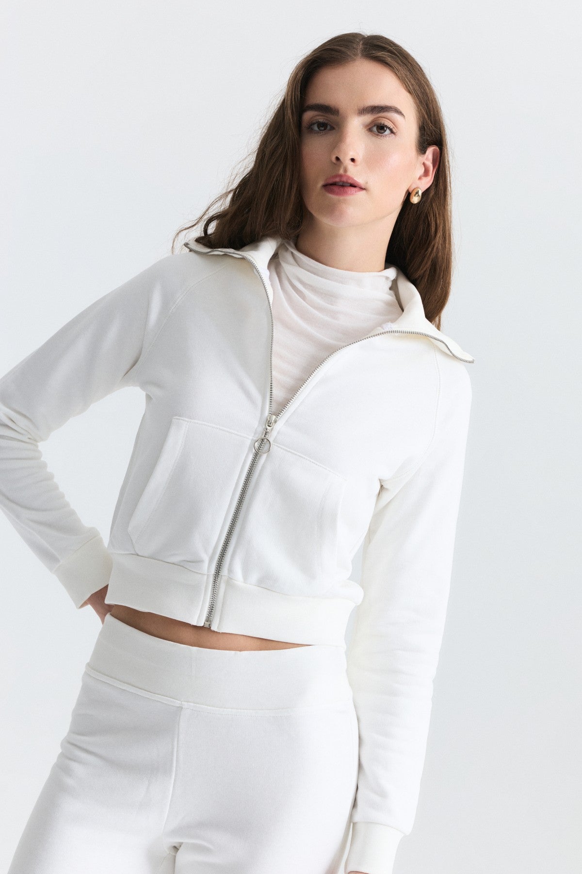 Fermuarlı Sweatshirt ve Çan Paça Eşofman Takım