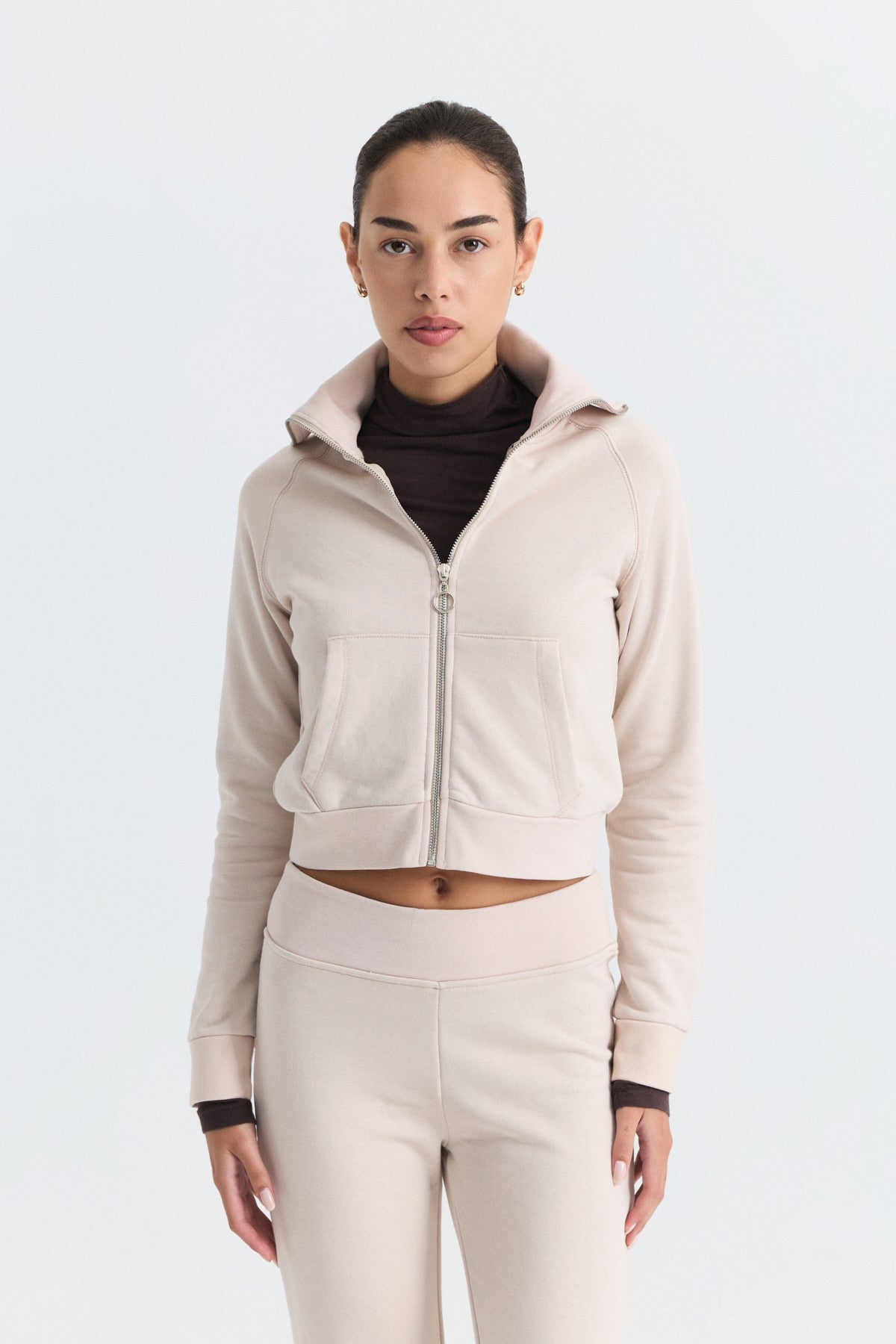 Fermuarlı Sweatshirt ve Çan Paça Eşofman Takım