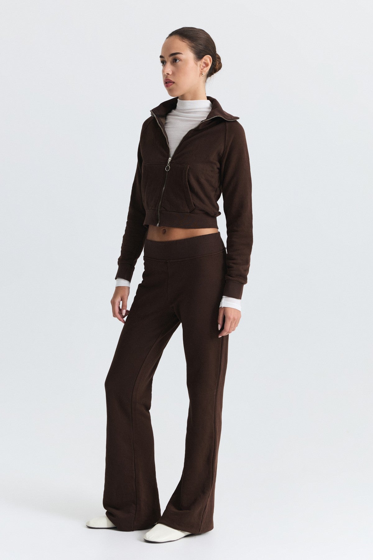 Fermuarlı Sweatshirt ve Çan Paça Eşofman Takım