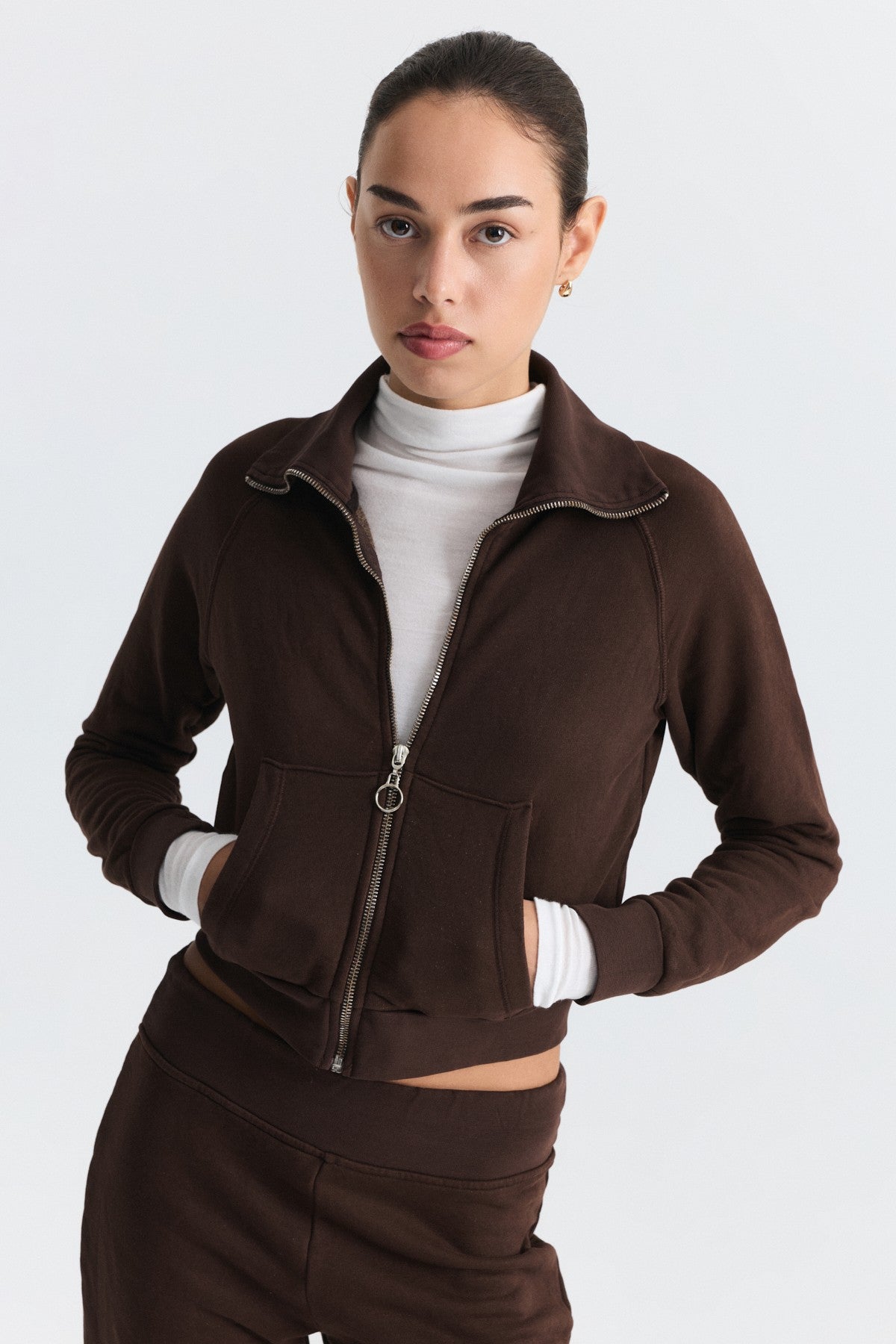 Fermuarlı Sweatshirt ve Çan Paça Eşofman Takım